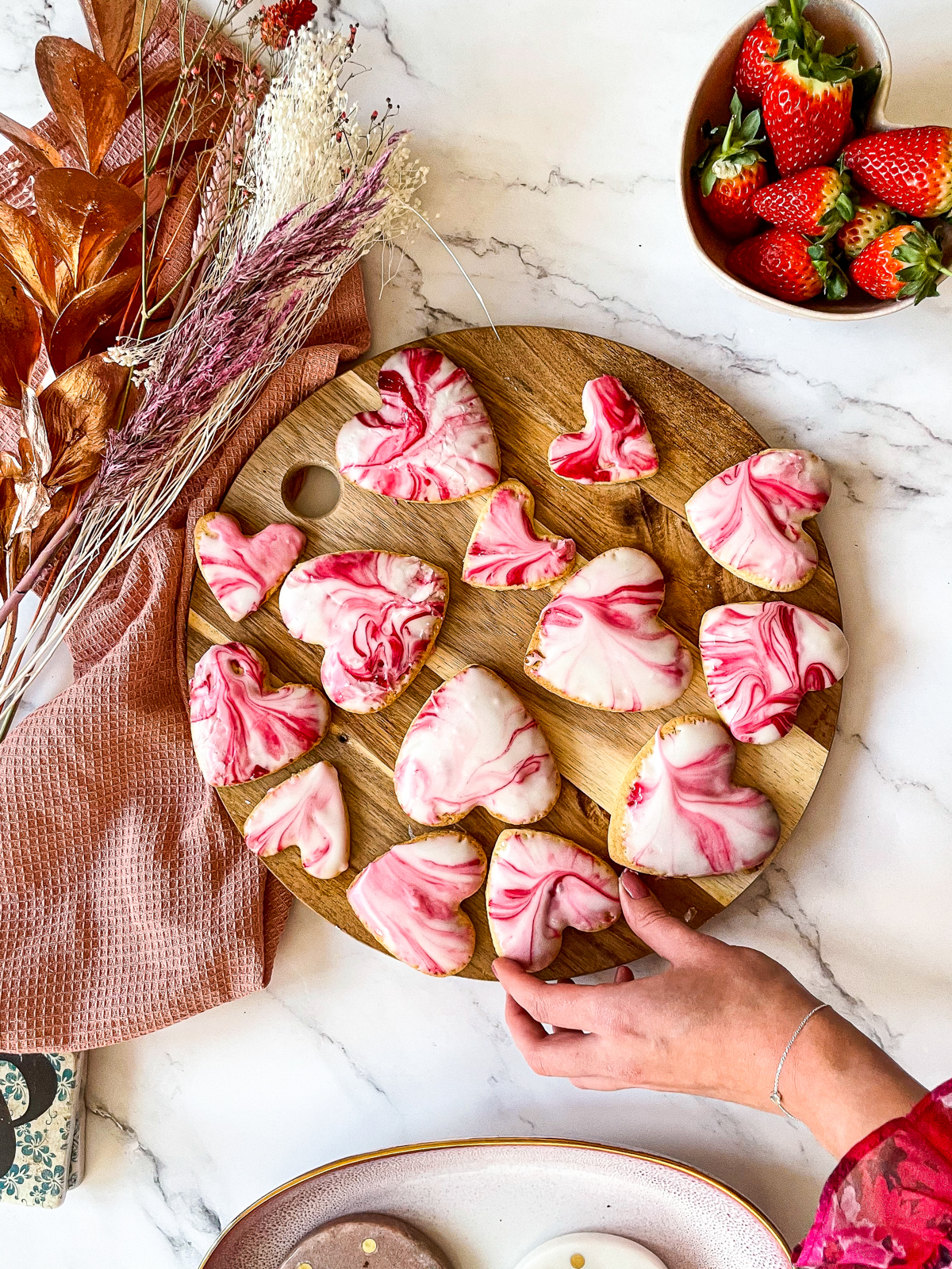 Marbled Heart Sugar Cookies