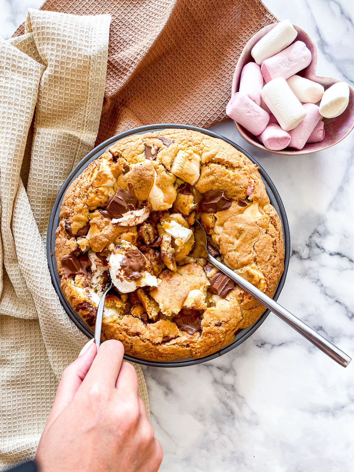 Homemade S'mores Cookie Dough Skillet
