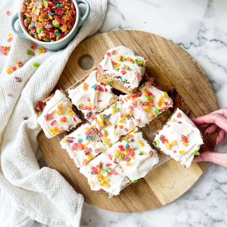 Frosted Fruity Pebble Blondies
