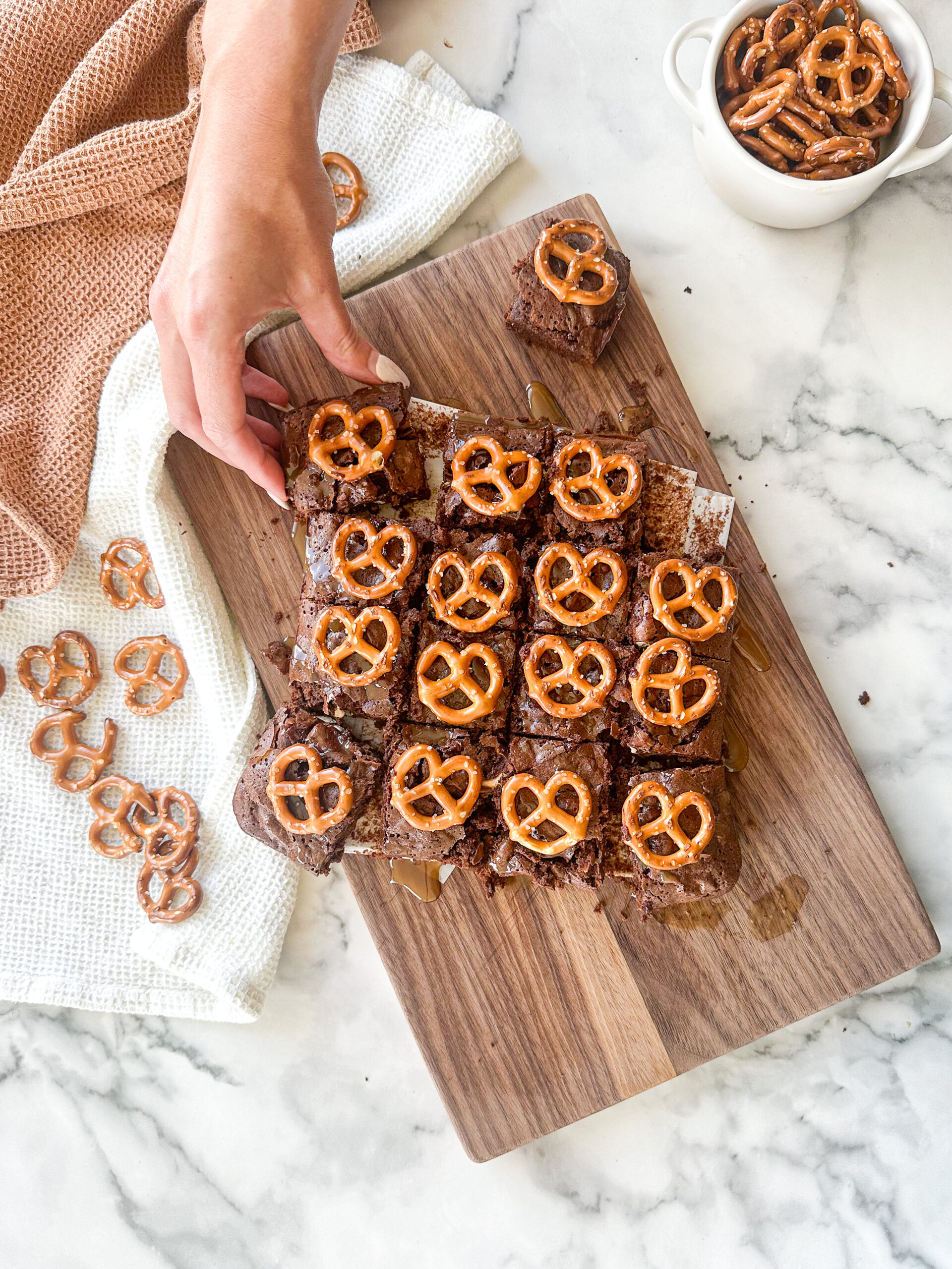 Caramel Pretzel Brownies