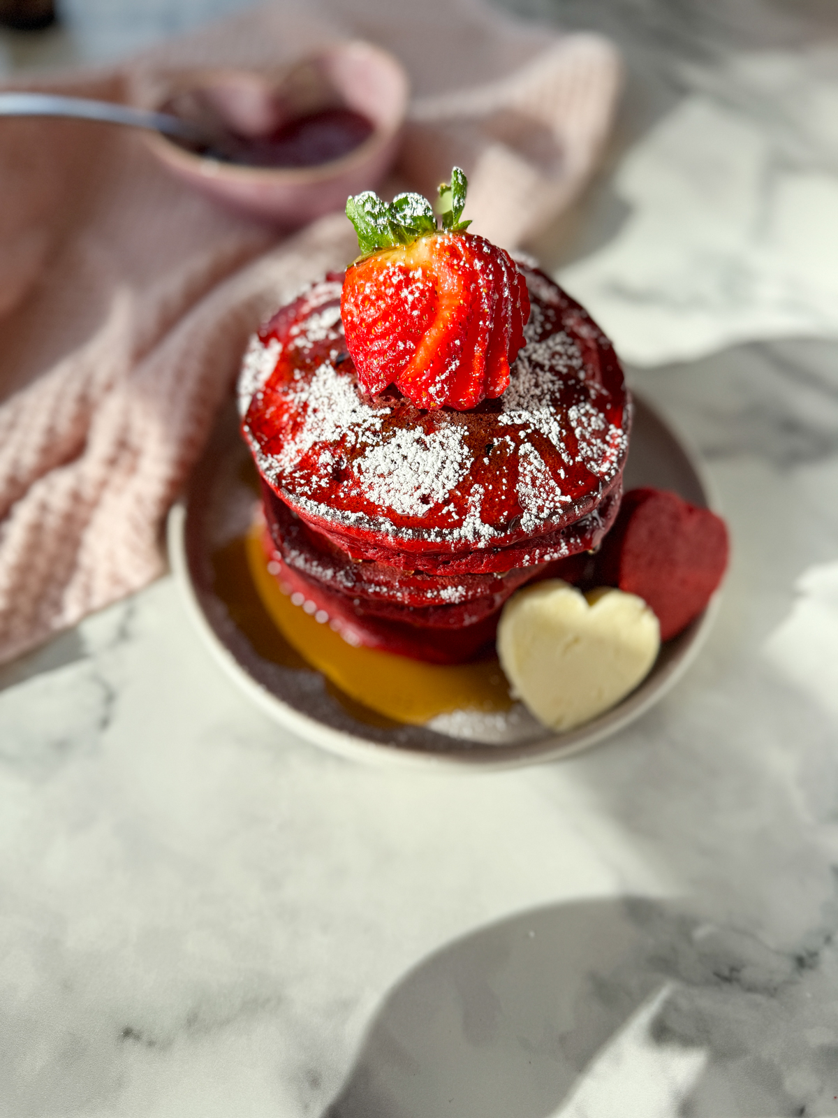 Cake Mix Red Velvet Pancakes
