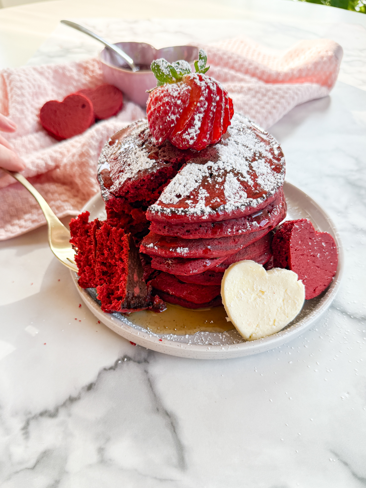 Cake Mix Red Velvet Pancakes