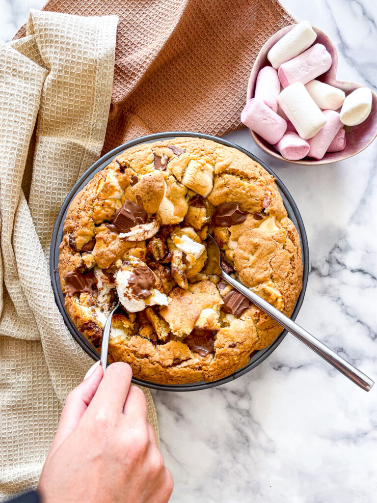 Homemade S'mores Cookie Dough Skillet
