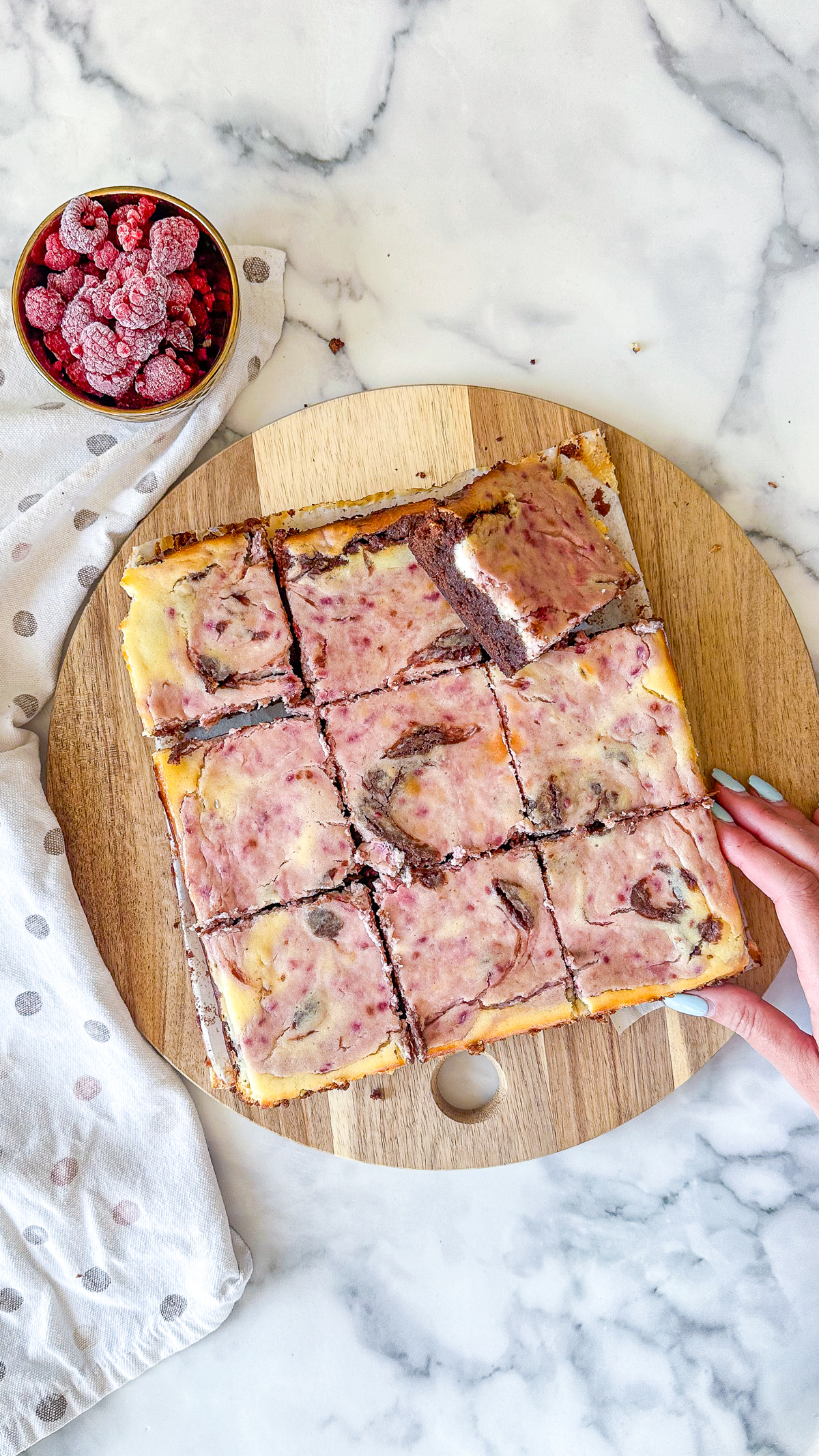 Neapolitan Cheesecake Brownies (Raspberry and Vanilla)