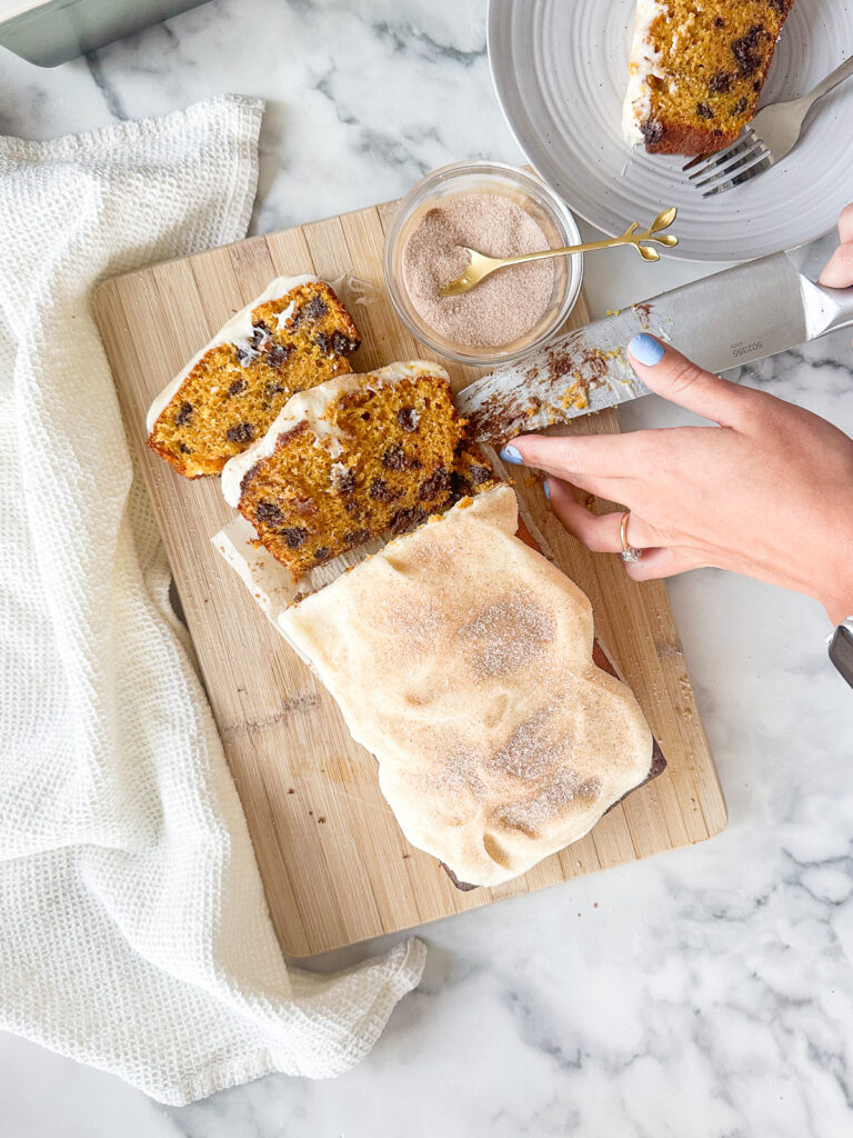 Pumpkin Loaf Cake with Cream Cheese Frosting