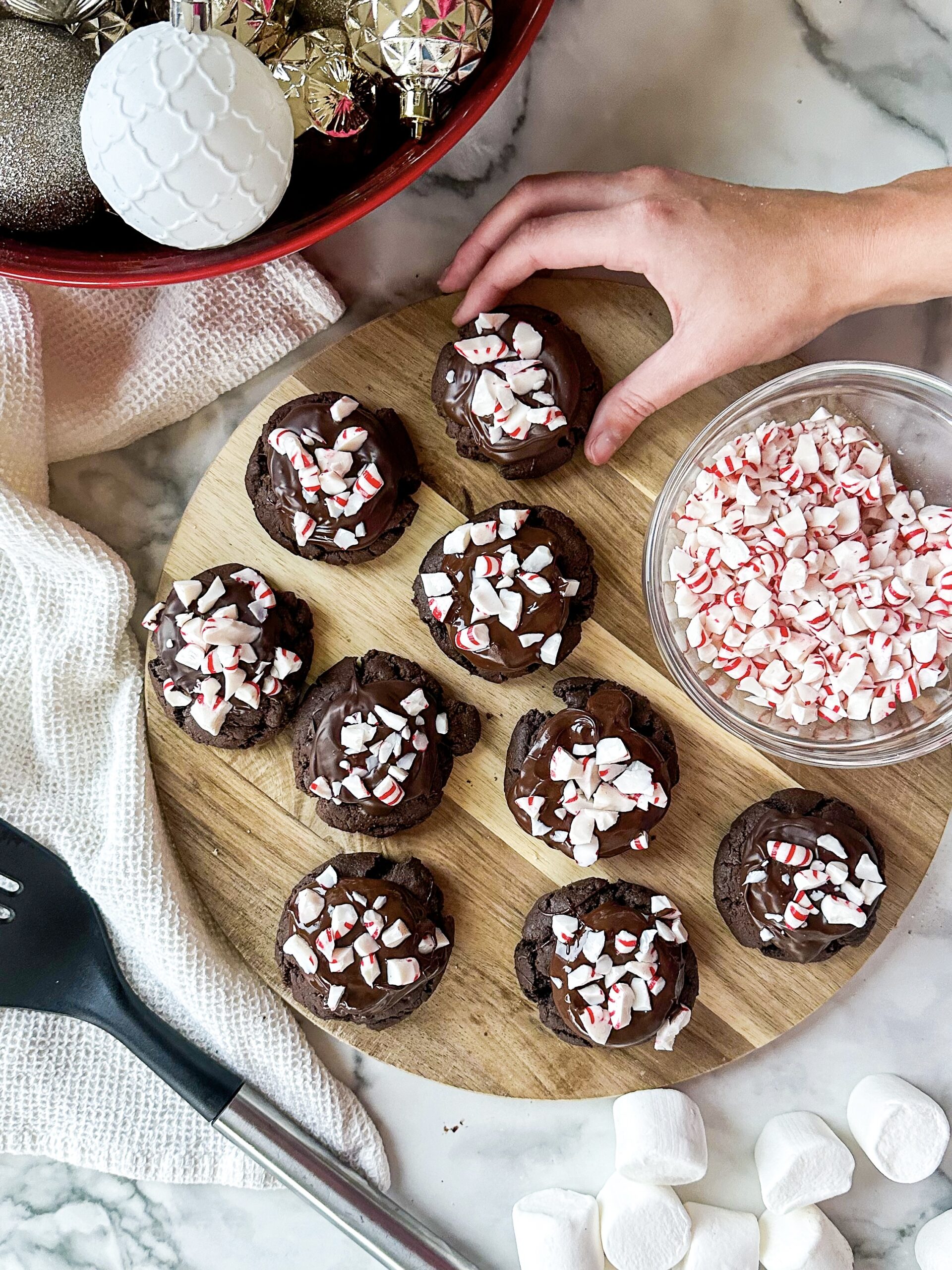 Peppermint Chocolate Marshmallow Cookies