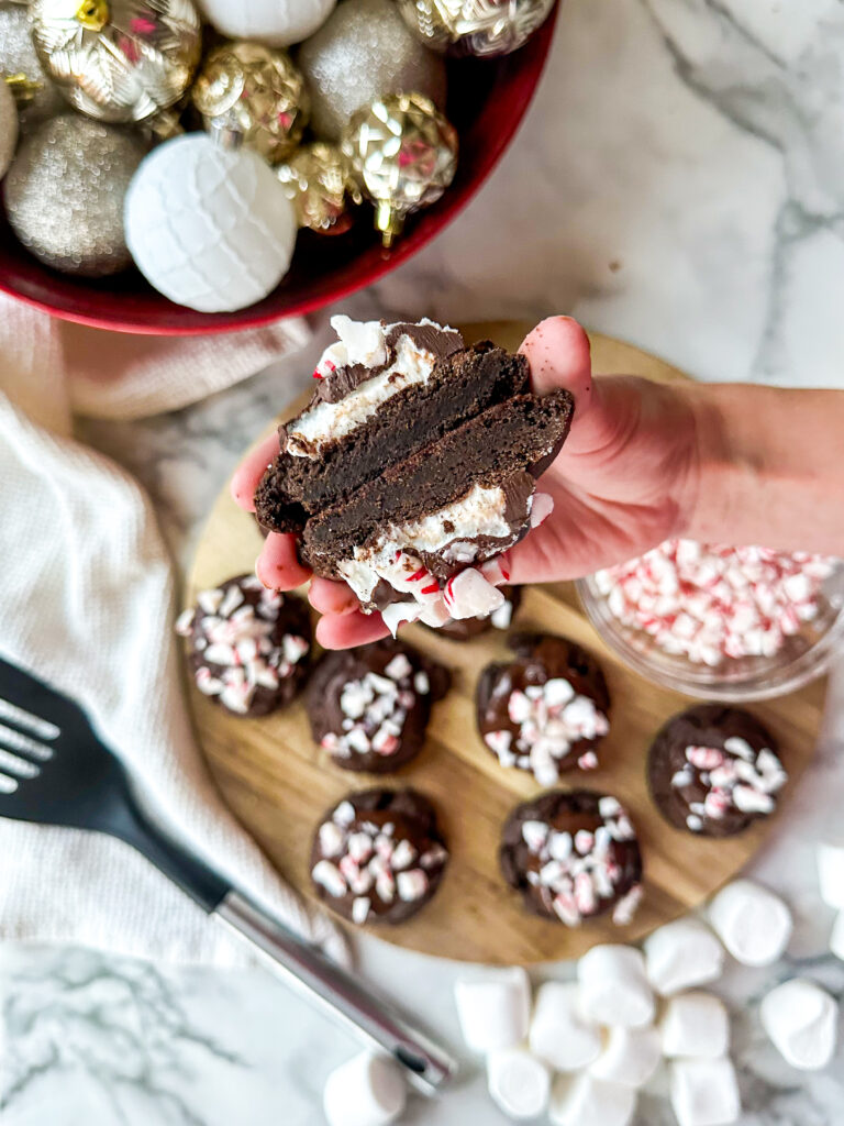 Peppermint Chocolate Marshmallow Cookies