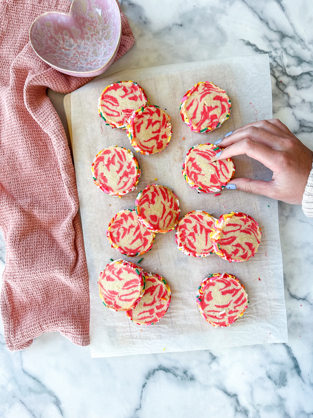 Marbled Funfetti Shortbread Cookies