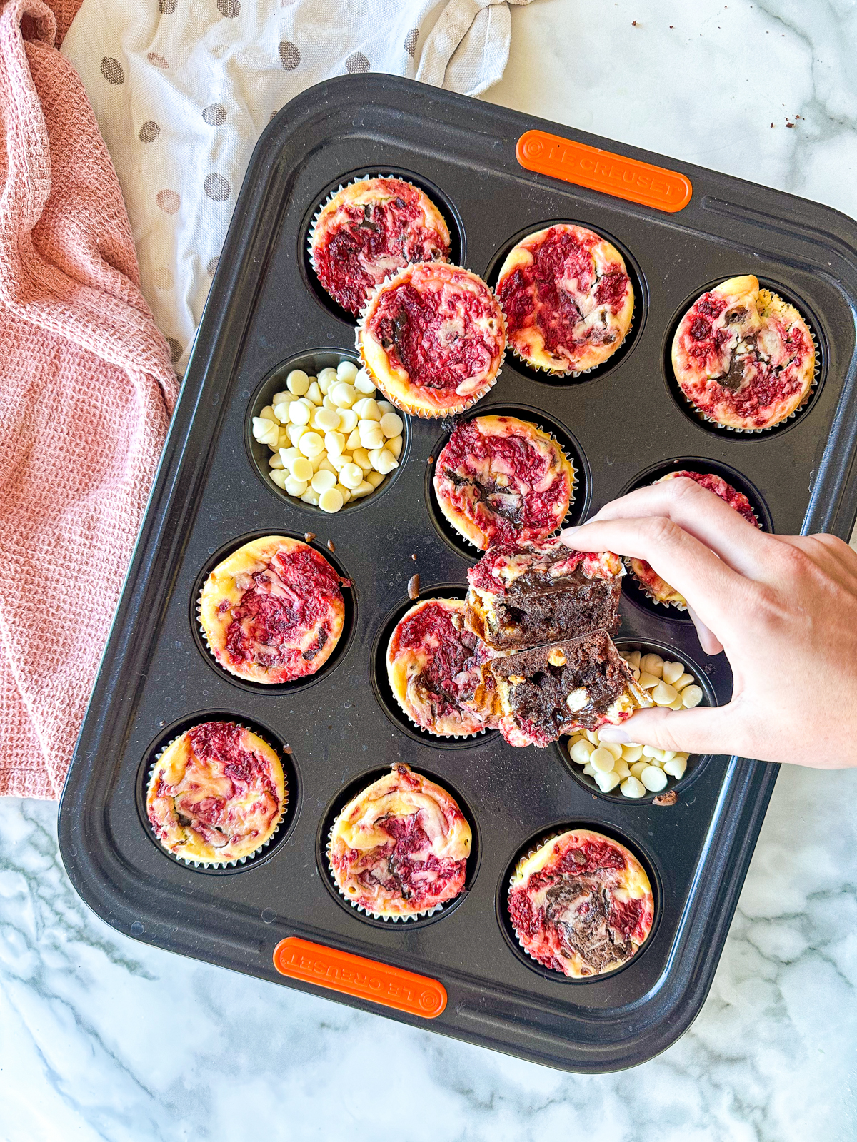 Raspberry Cheesecake Brownie Cups