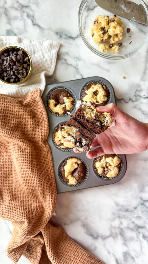 Cookie Dough Brownie Cups