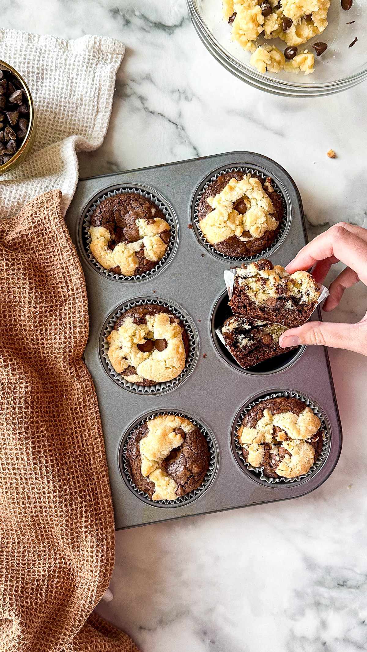 Cookie Dough Brownie Cups