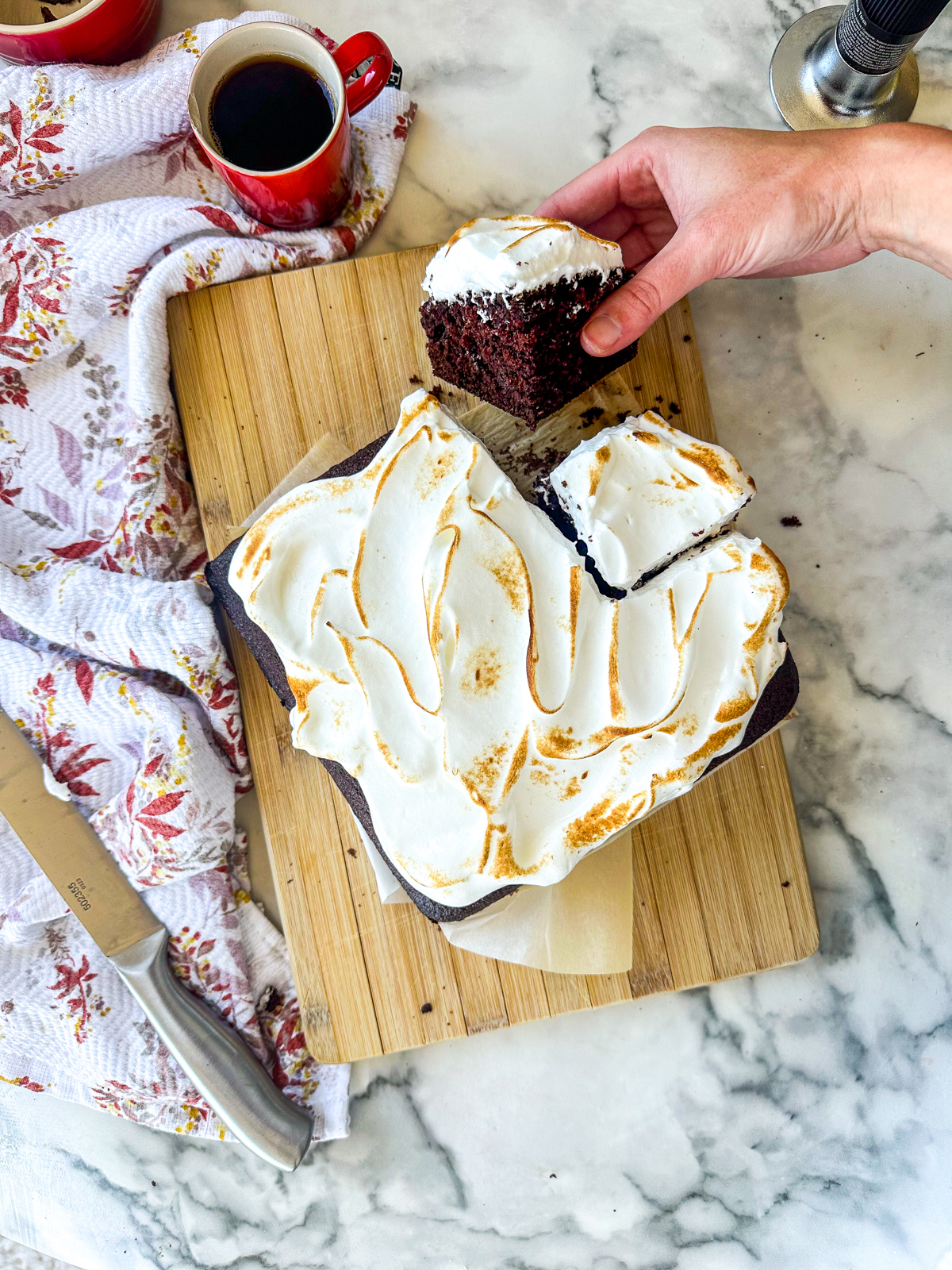 Chocolate Espresso Cake with Meringue Buttercream
