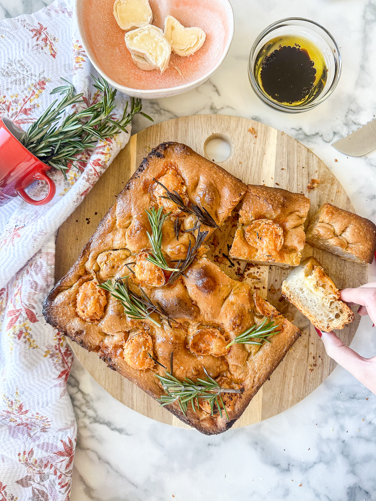 Brie, Rosemary and Honey Focaccia