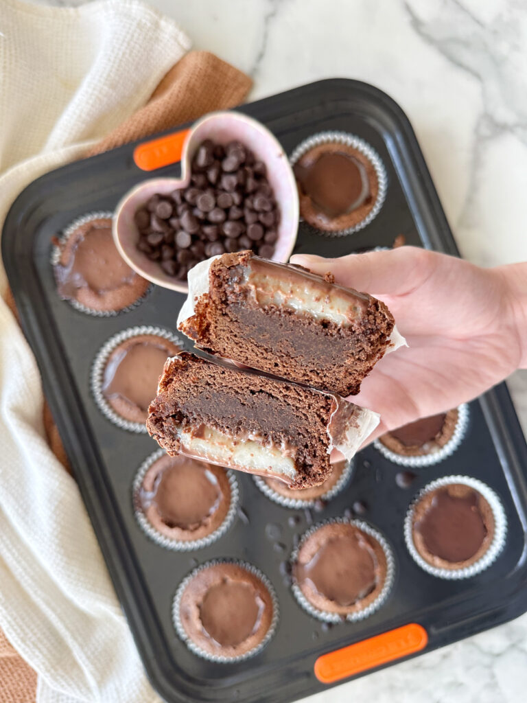 Boston Cream Pie Brownie Cups