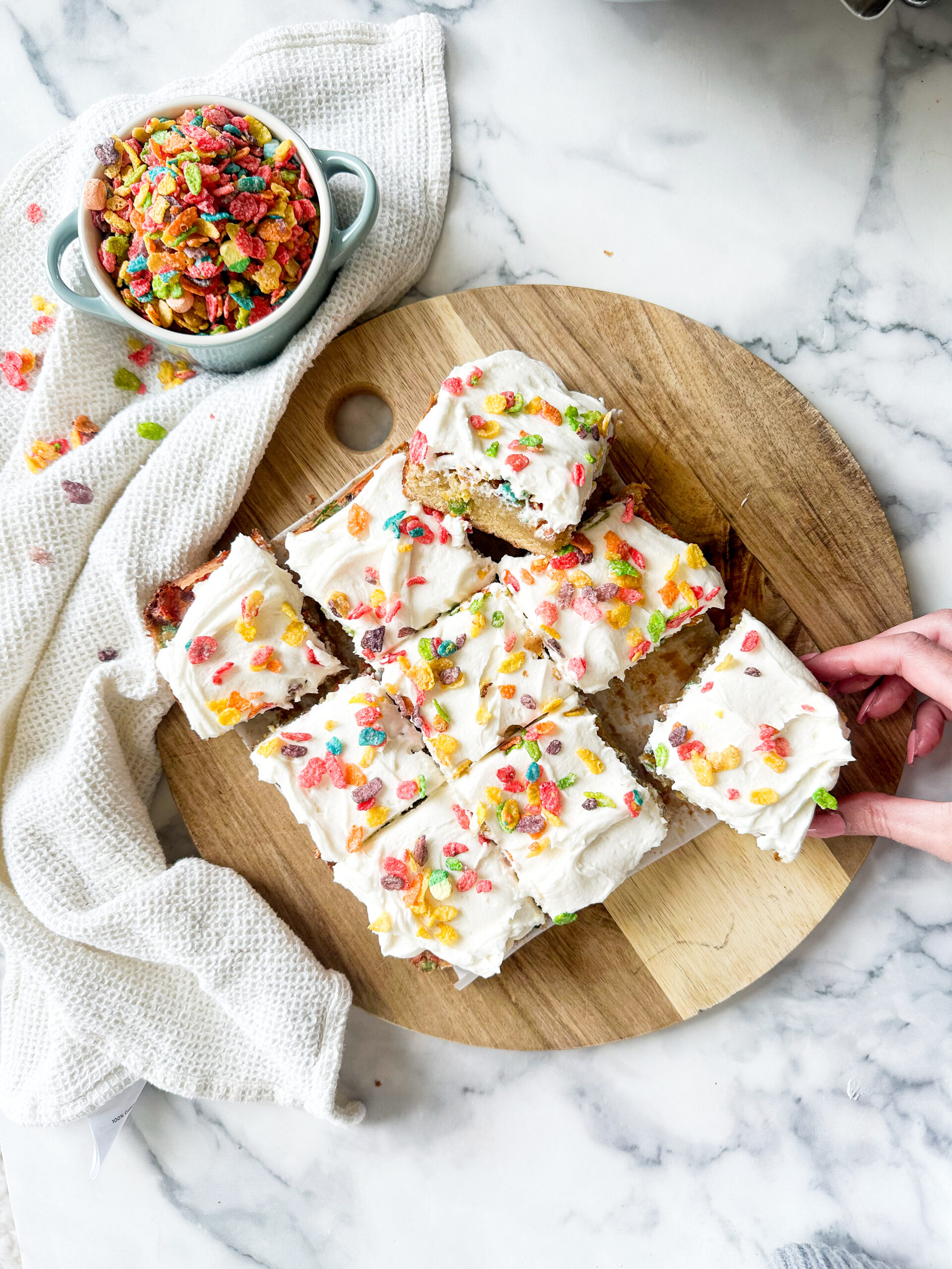 Frosted Fruity Pebble Blondies