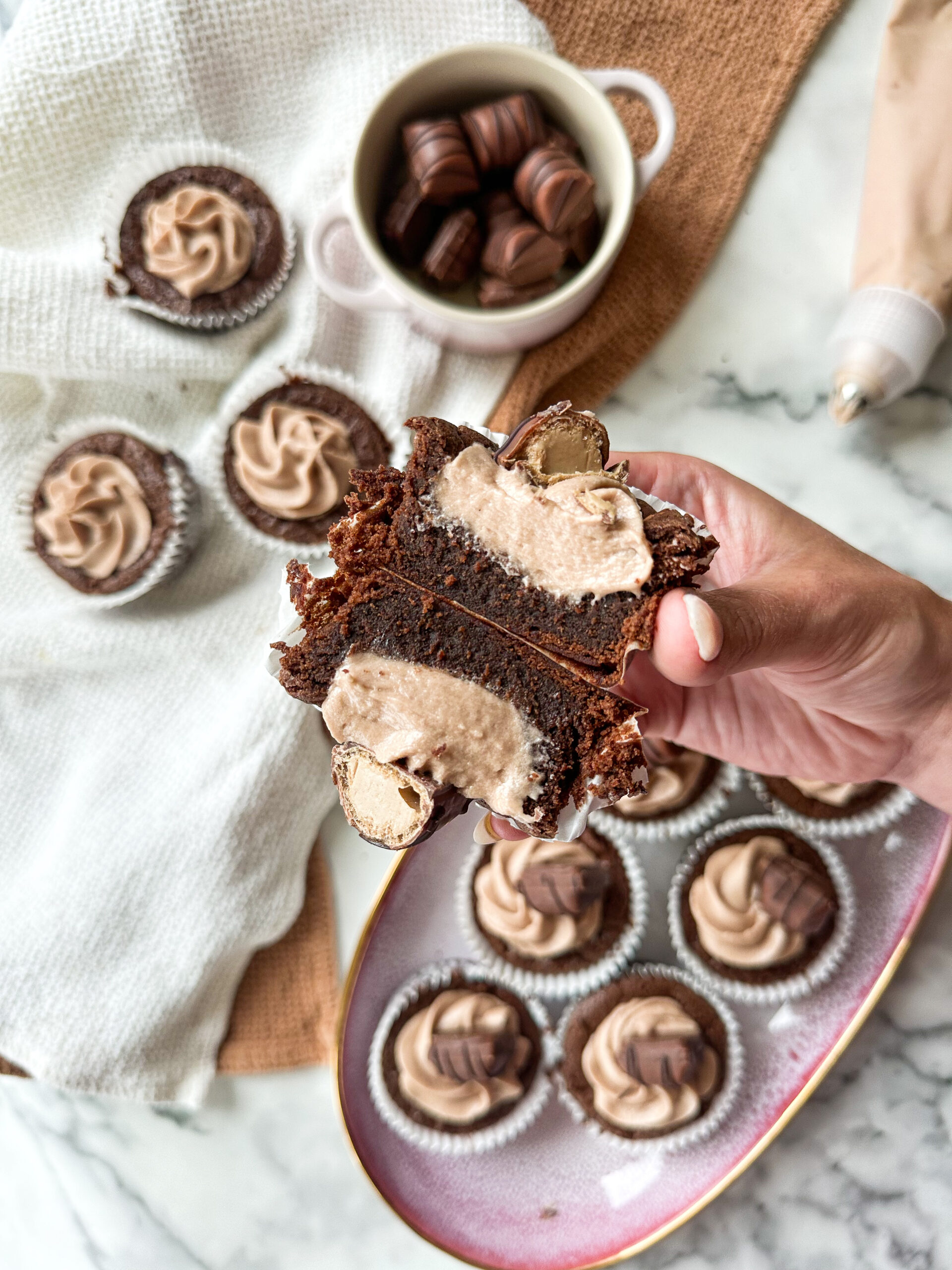 Nutella Buttercream Brownie Cups