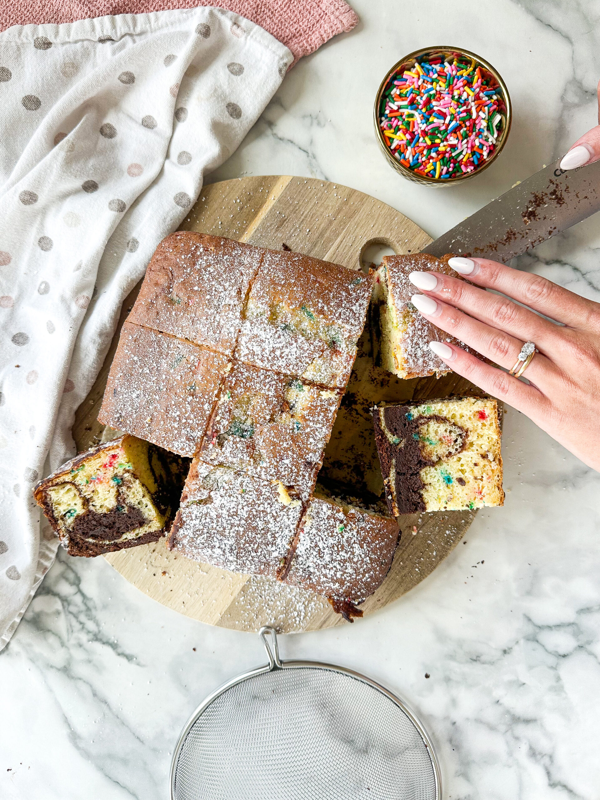 Brownie Marbled Funfetti Snack Cake