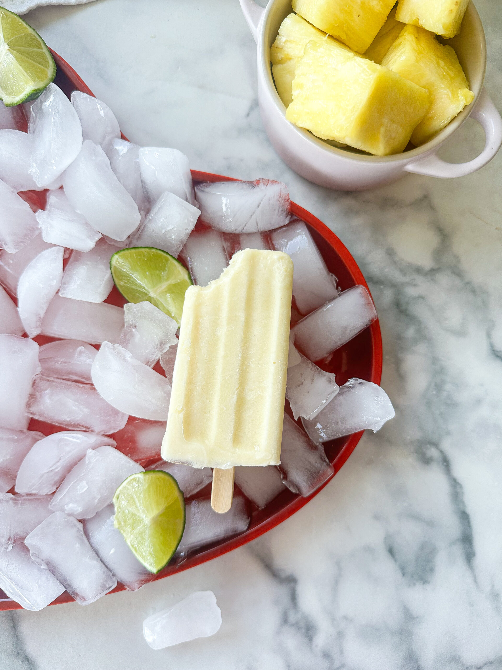Homemade Pina Colada Popsicles