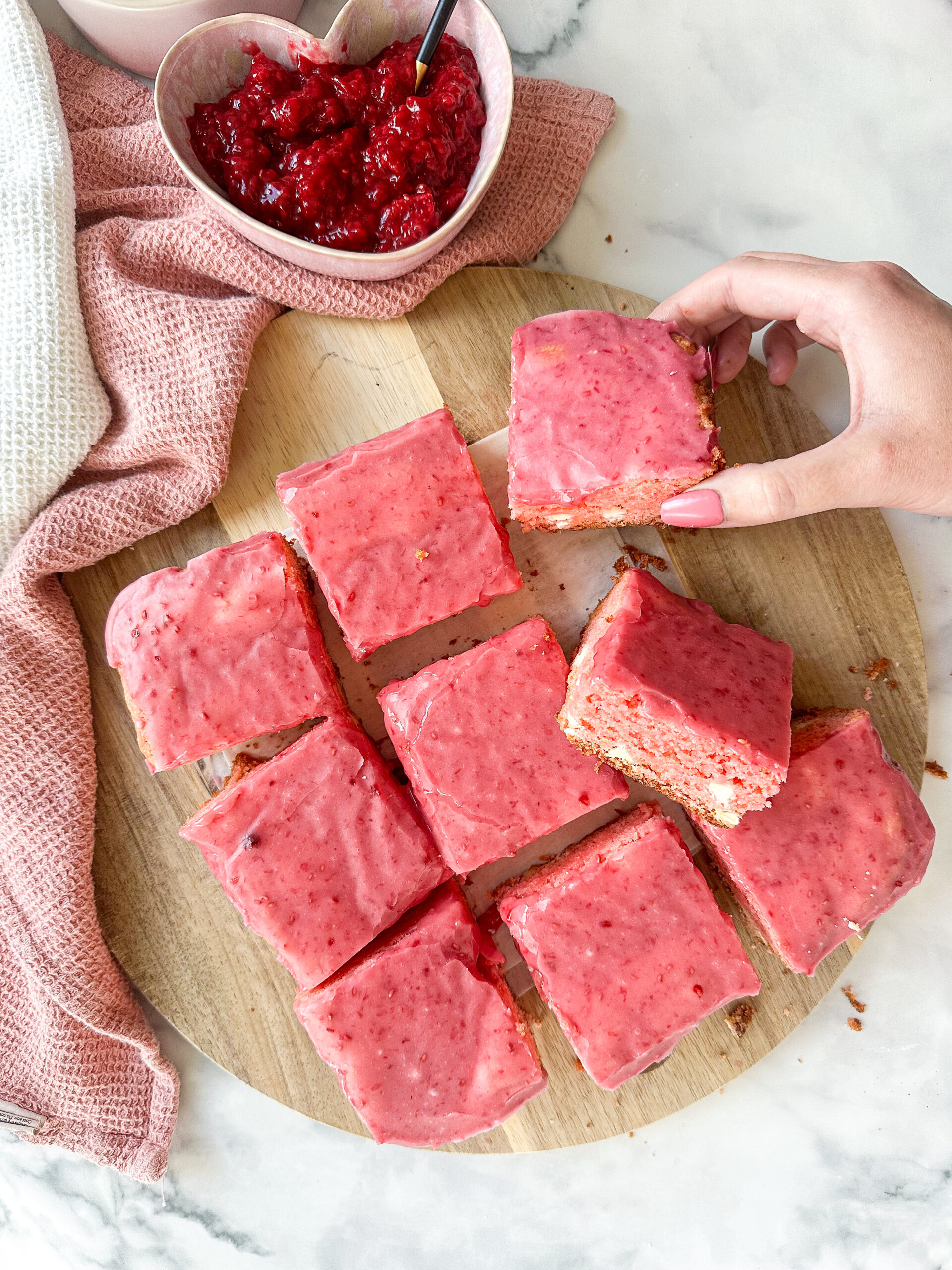 Glazed Strawberry Brownies 