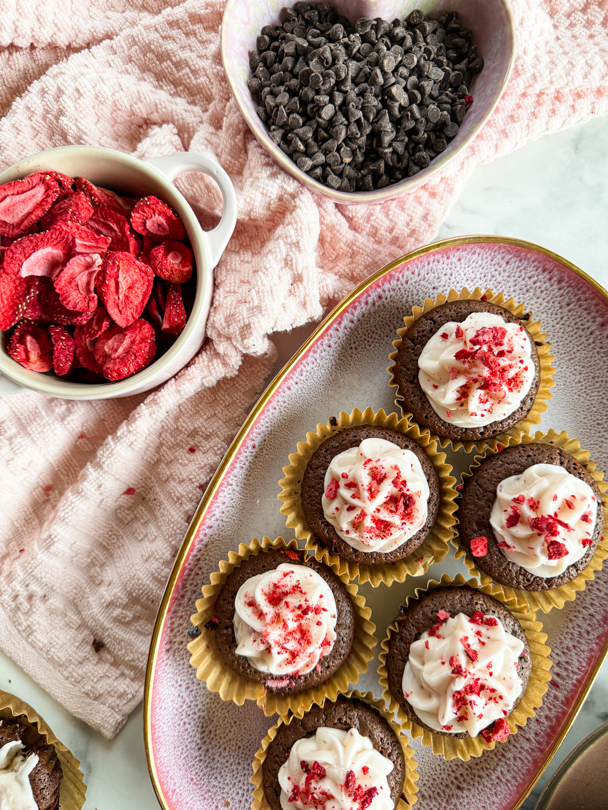 Strawberry Frosted Brownie Cups