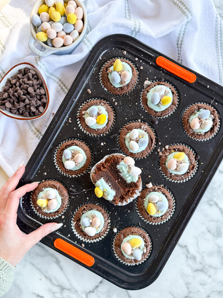 Easter Mini Egg Brownie Nests