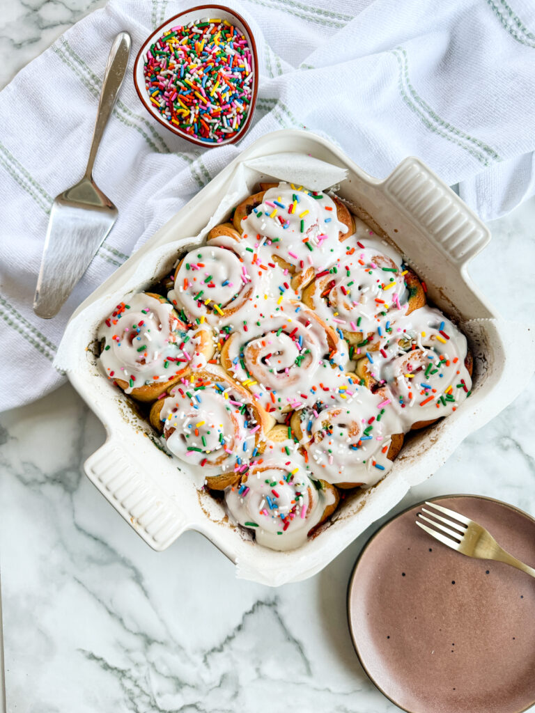 Birthday Cake Cinnamon Rolls