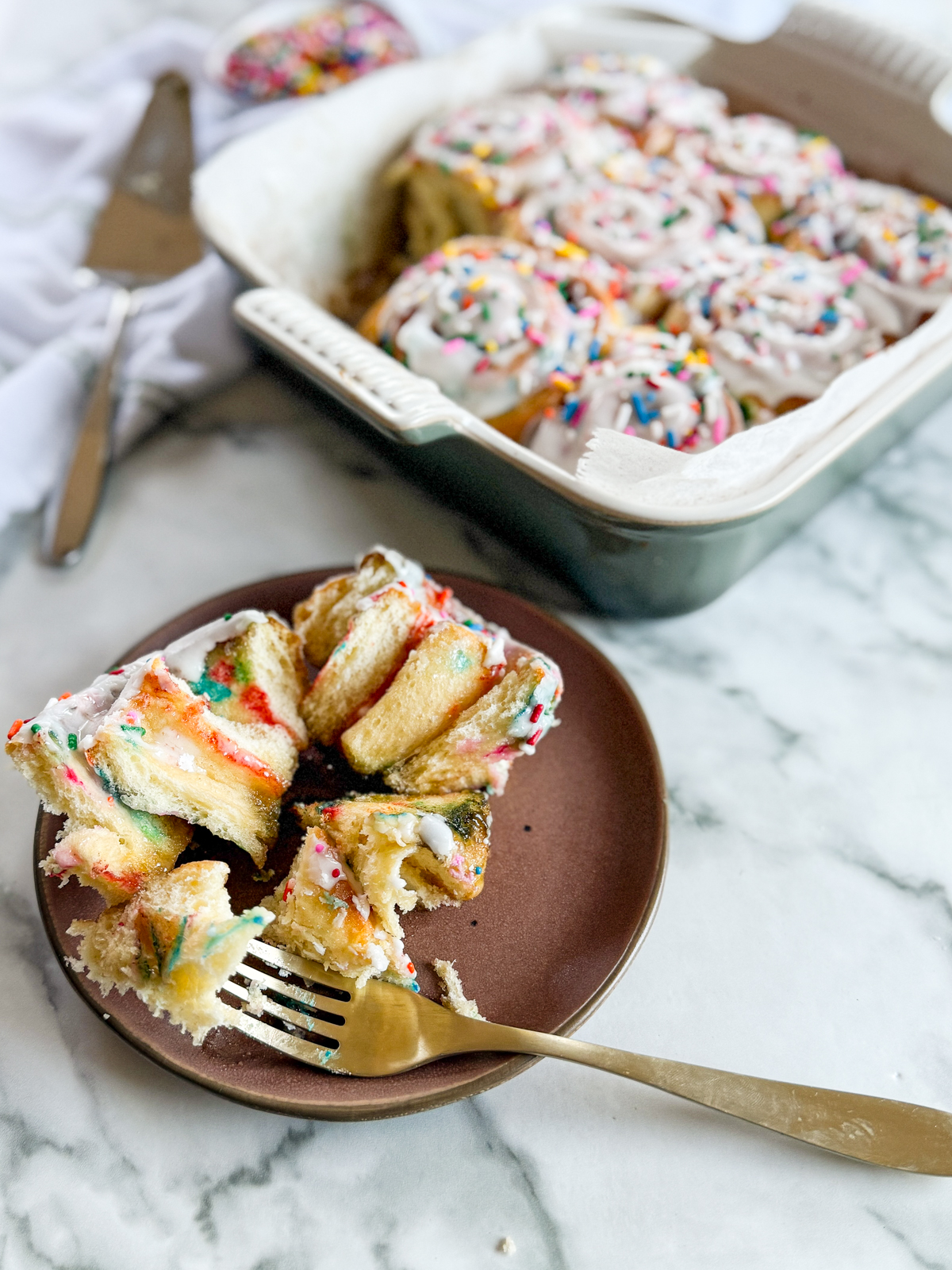 Birthday Cake Cinnamon Rolls