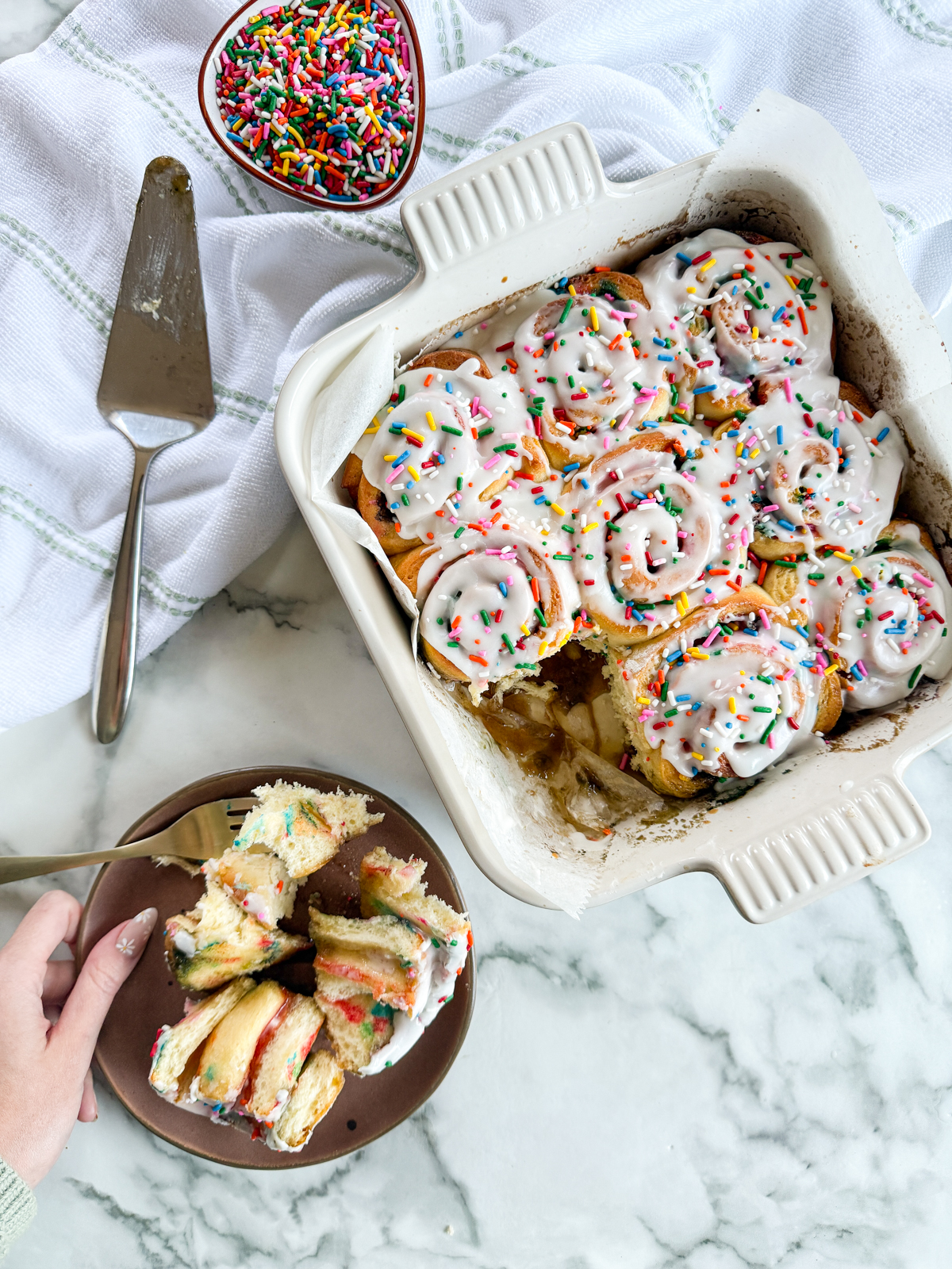 Birthday Cake Cinnamon Rolls