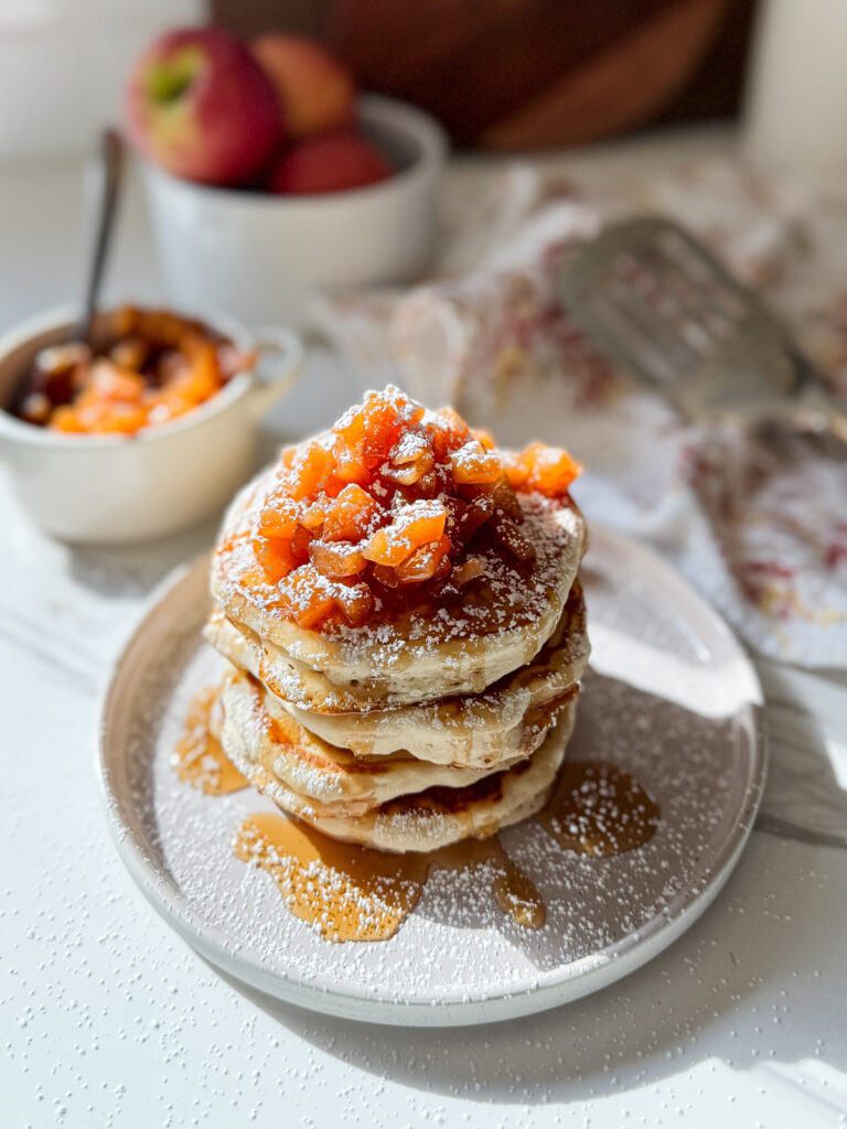Pancakes with Homemade Apple Compote