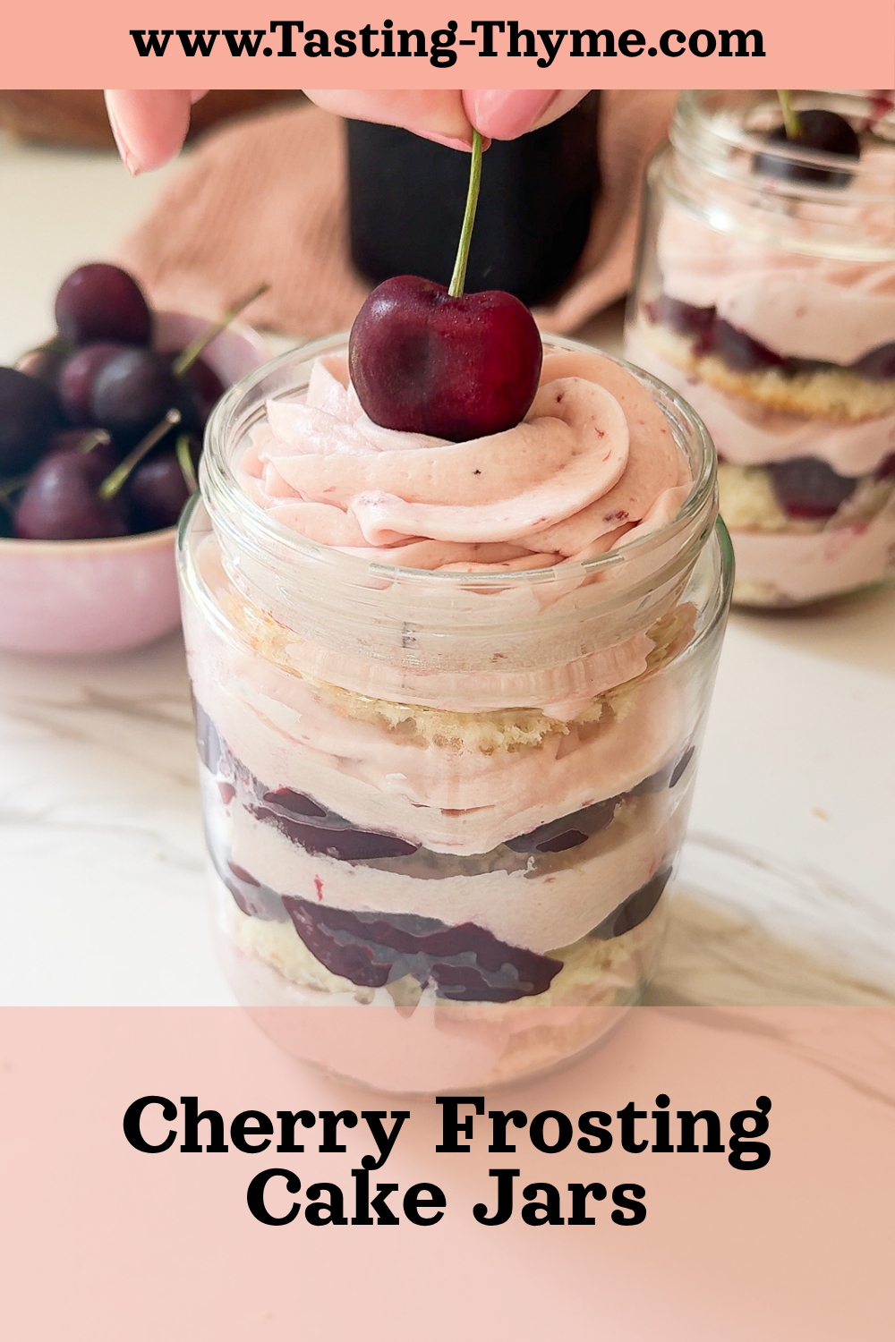 Cherry Frosting Cake Jars