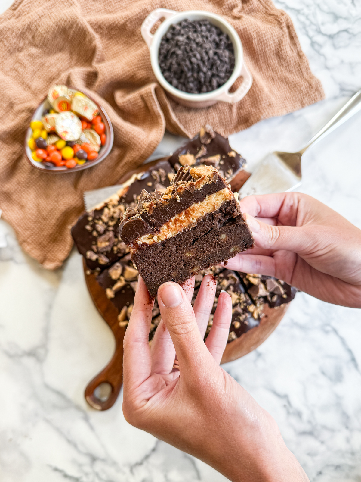 Peanut Butter Banana Bread Brownies