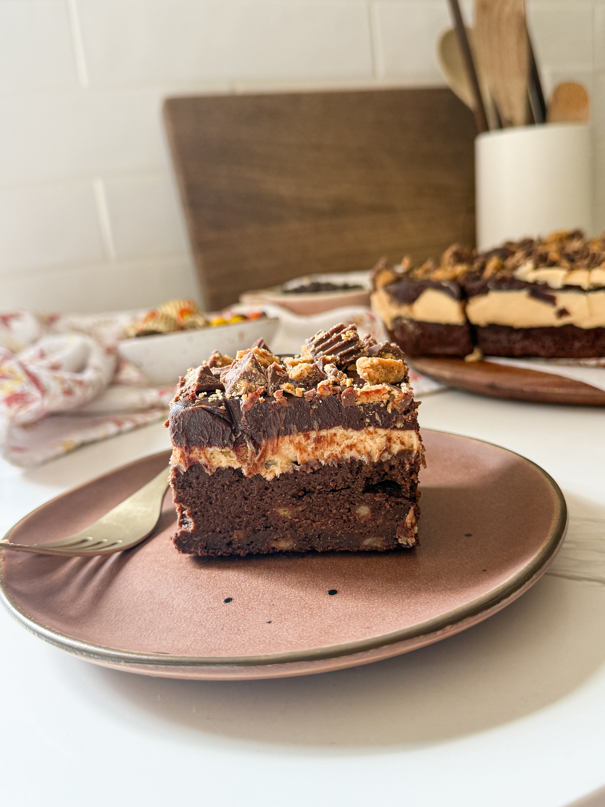 Peanut Butter Banana Bread Brownies