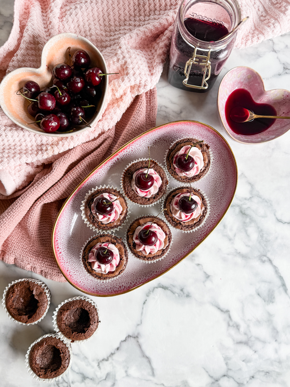 Cherry Frosted Brownie Cups