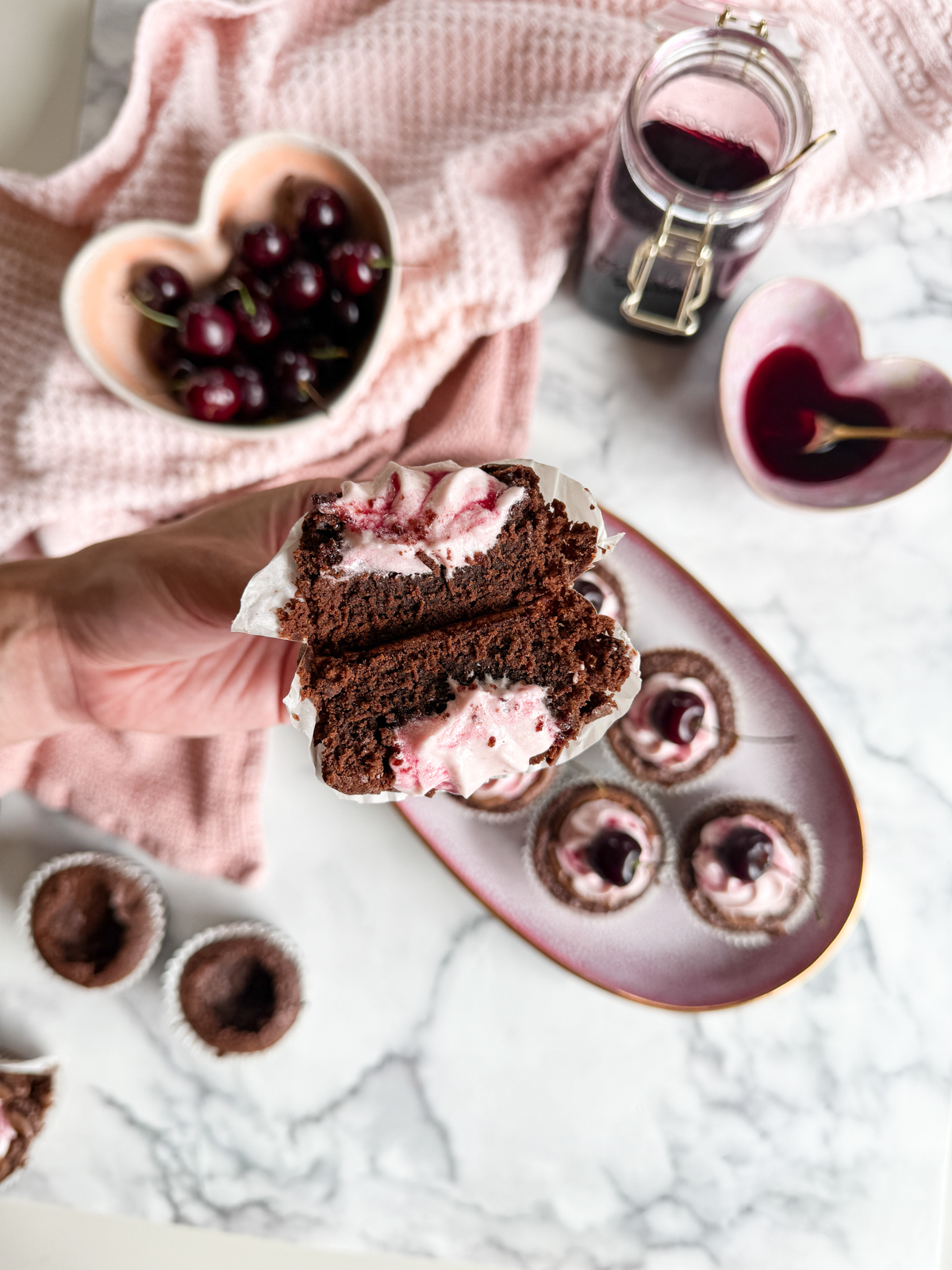 Cherry Frosted Brownie Cups