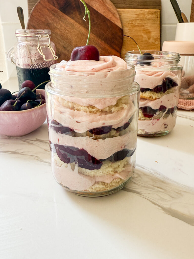 Cherry Frosting Cake Jars