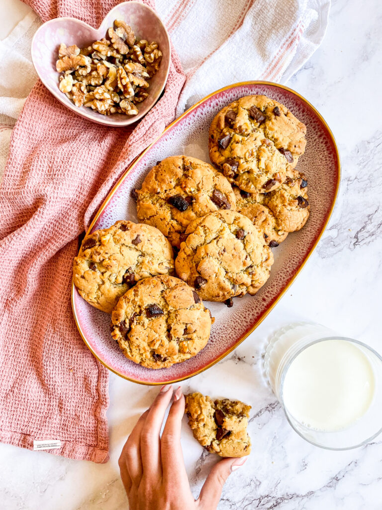 Milk Chocolate Chunk and Walnut Cookies