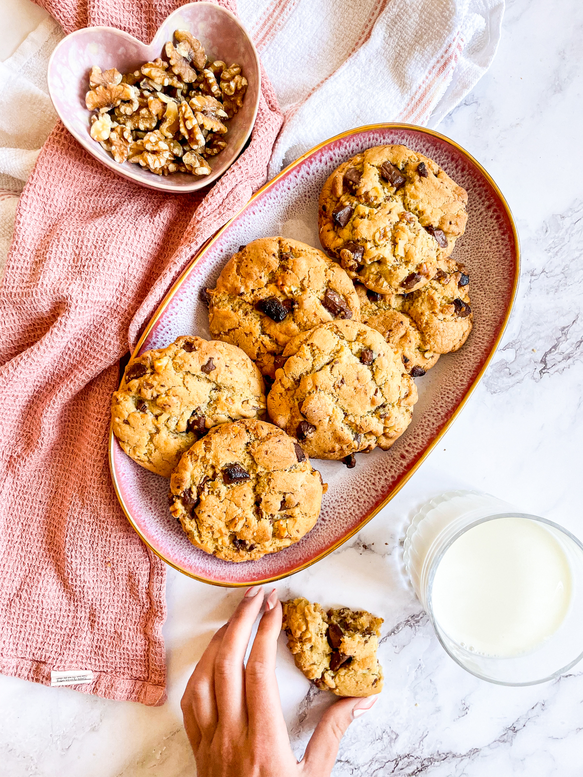 Milk Chocolate Chunk and Walnut Cookies