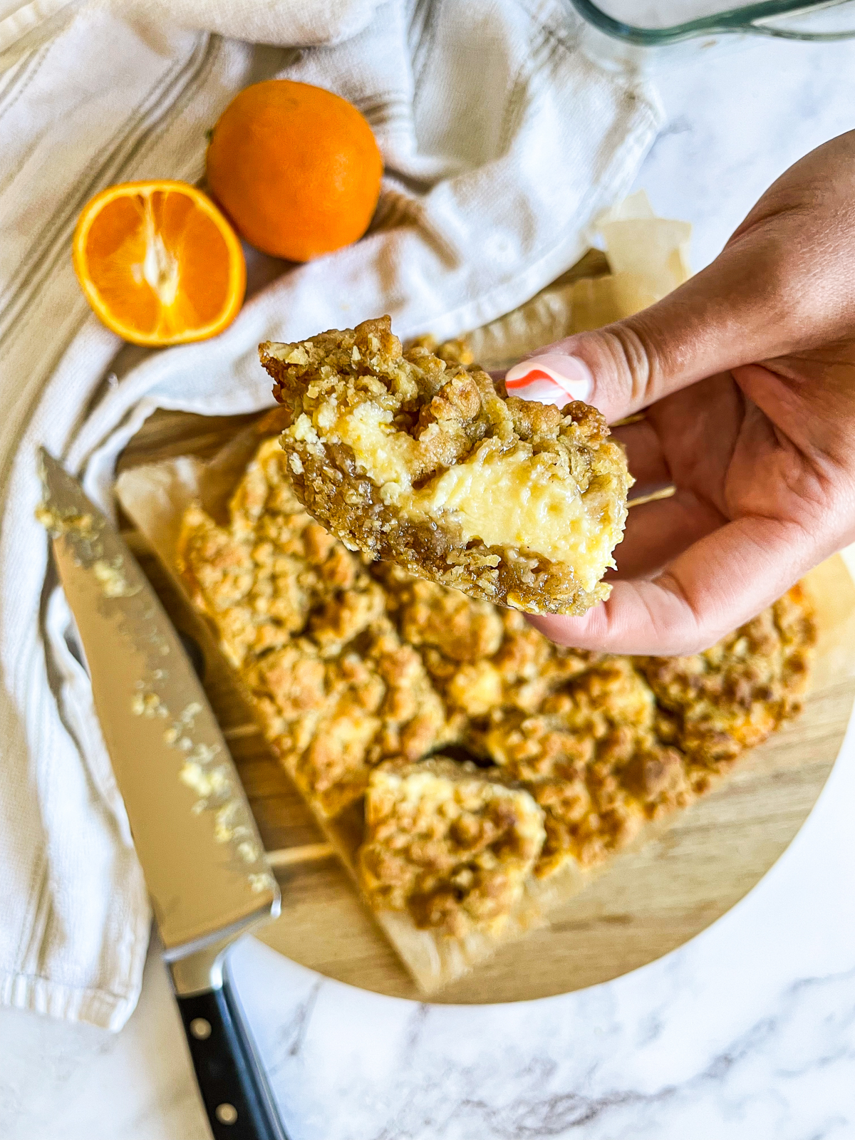 Orange Cream Oat Crumble Bars