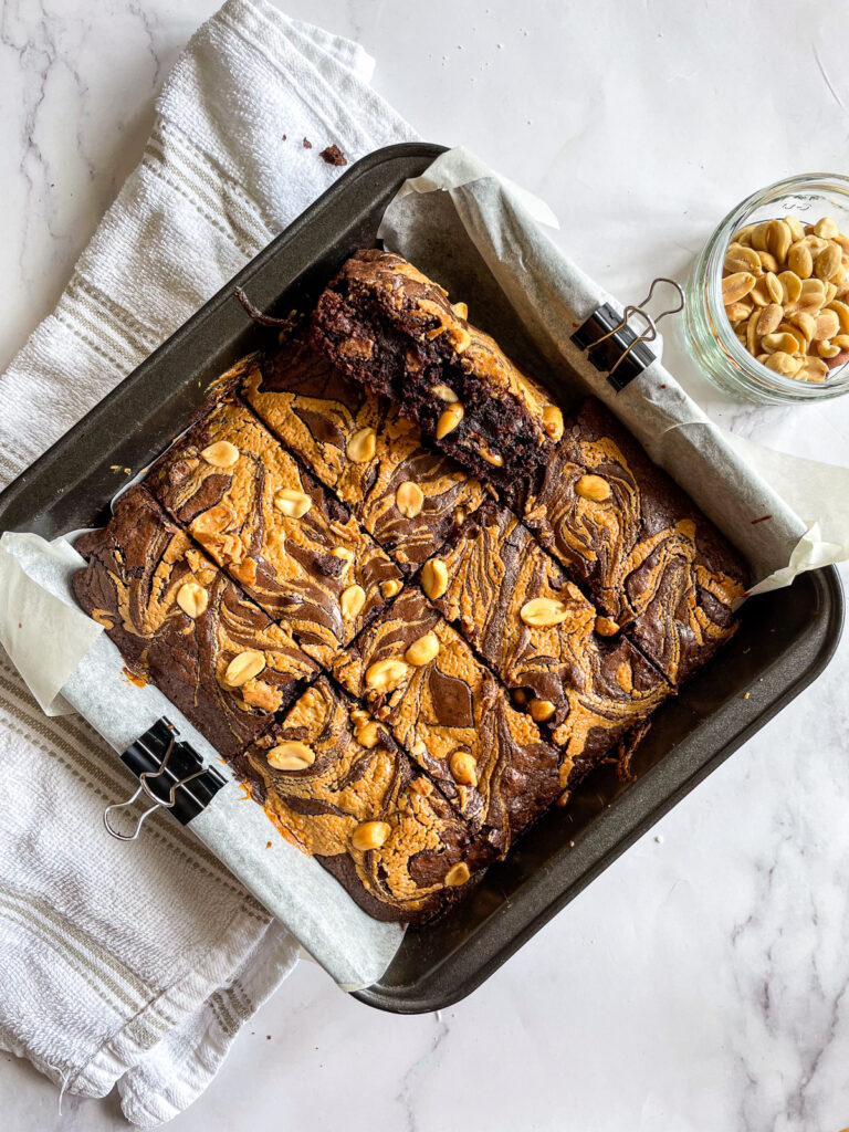 Fudgy Peanut Butter Brownies