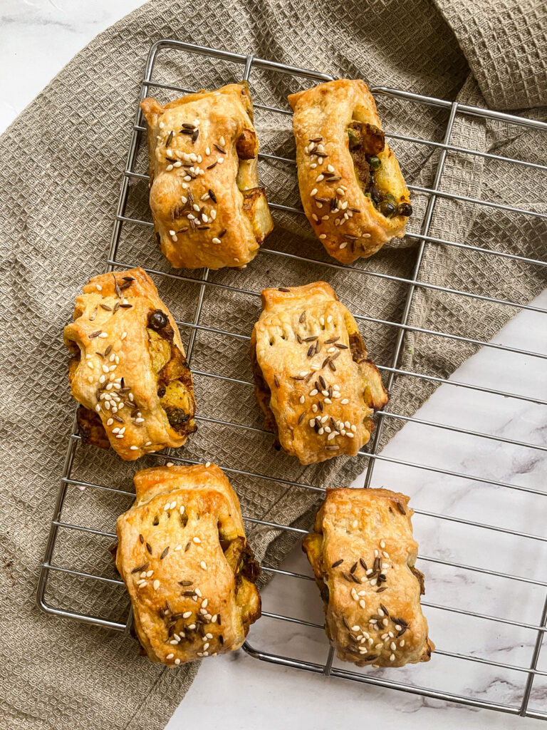 Flaky Pastry Bombay Potato Puffs (Vegan)