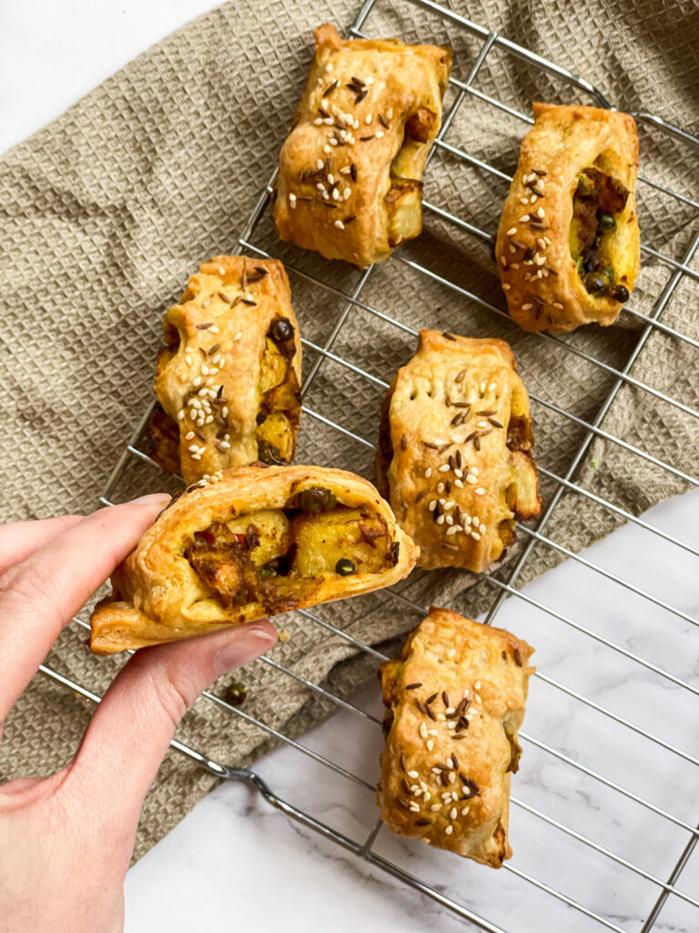 Flaky Pastry Bombay Potato Puffs (Vegan)