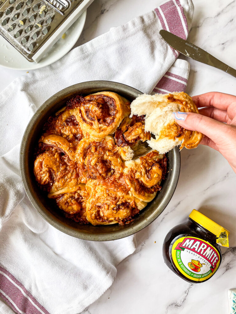 Cheese and Marmite Bread Scrolls