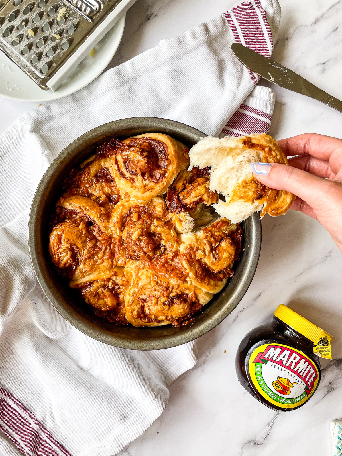 Cheese and Marmite Bread Scrolls
