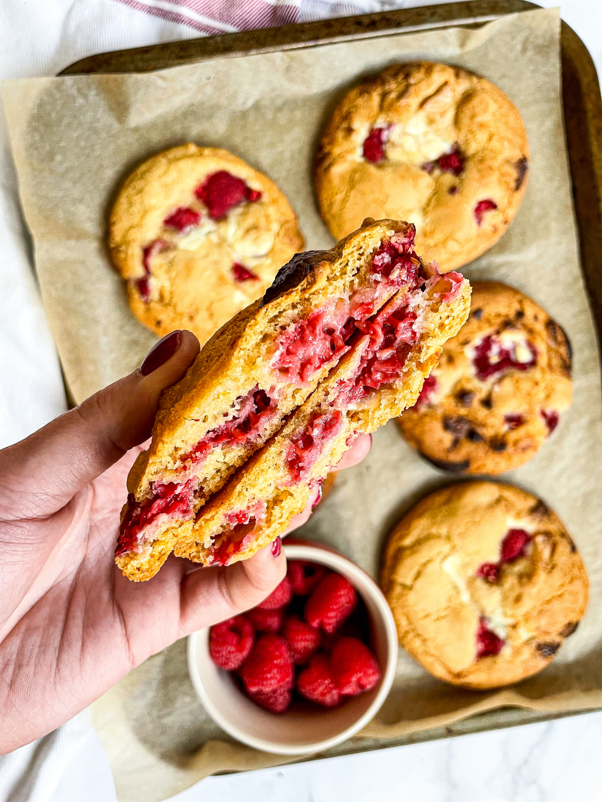 White Chocolate and Raspberry Cookies