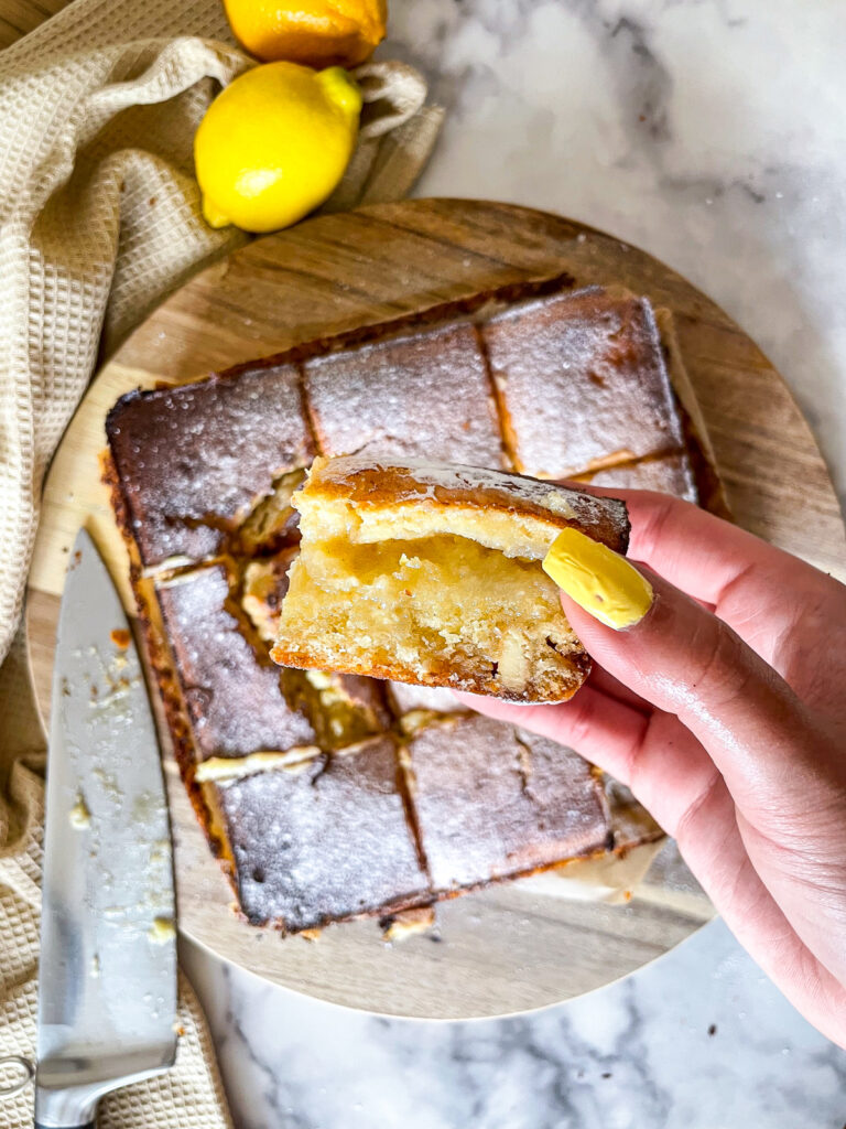 Lemon Tart Blondies with White Chocolate
