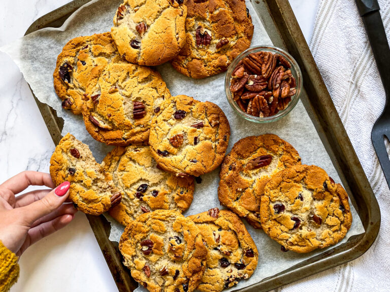 Chewy Pecan and Cranberry Cookies