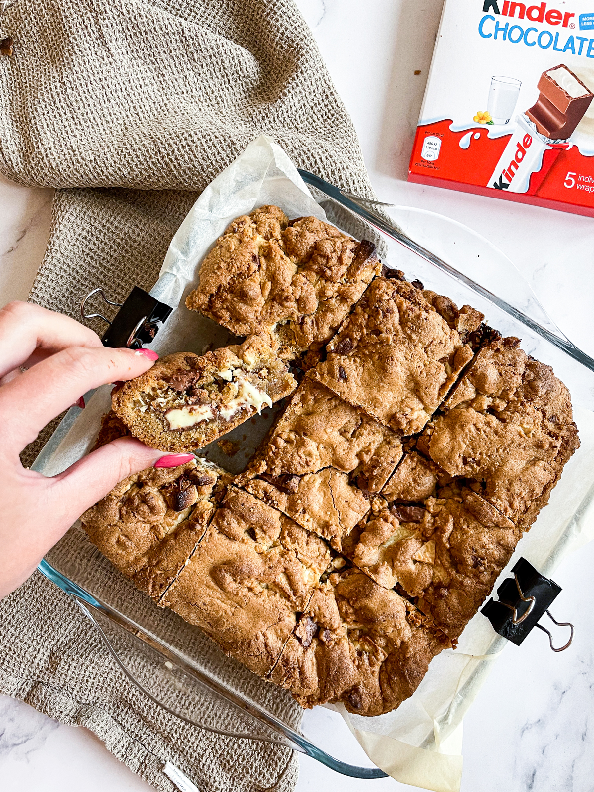 Kinder Chocolate Layered Cookie Bars