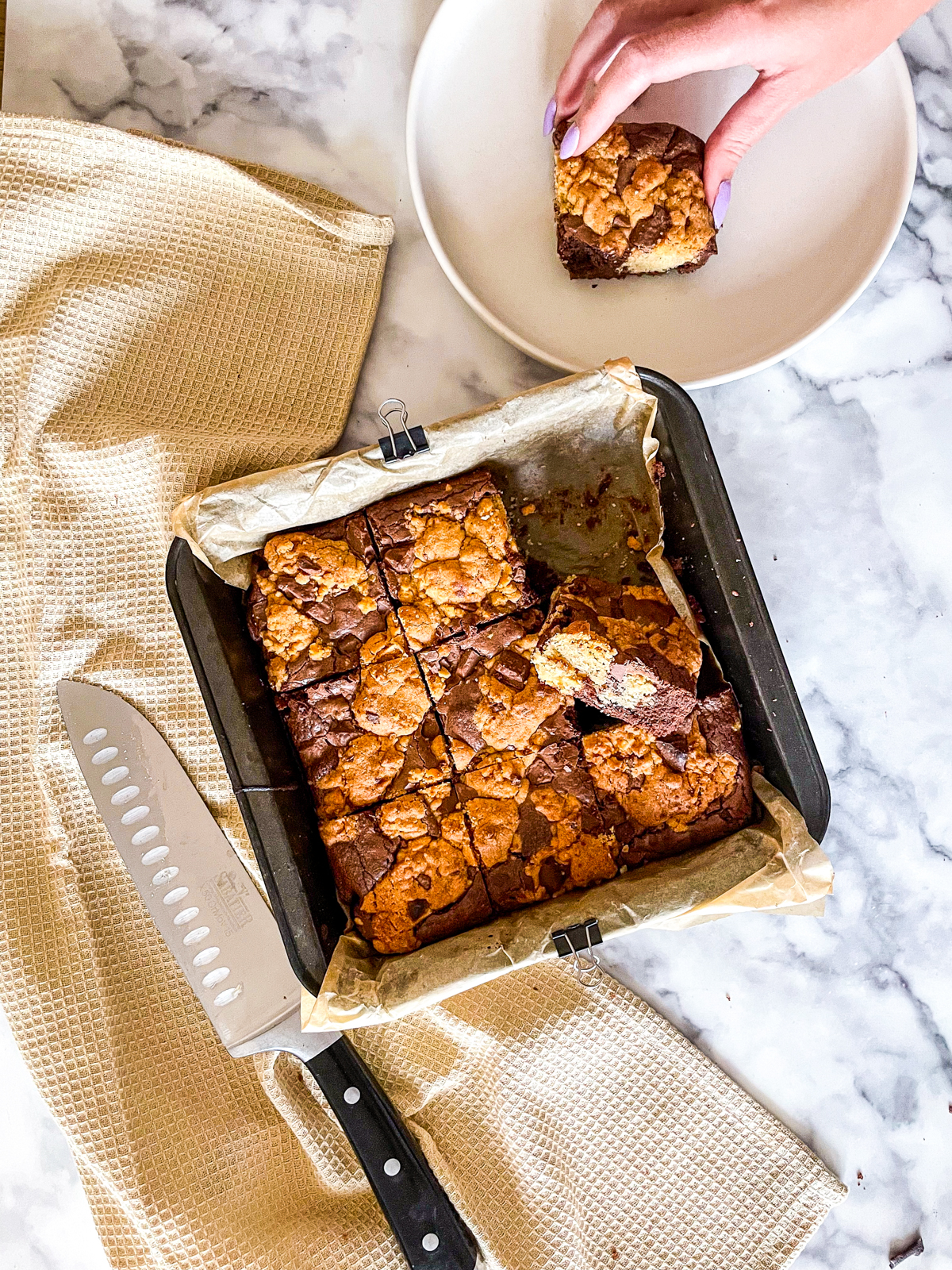Cookie Dough Brownies with Chocolate Chunks