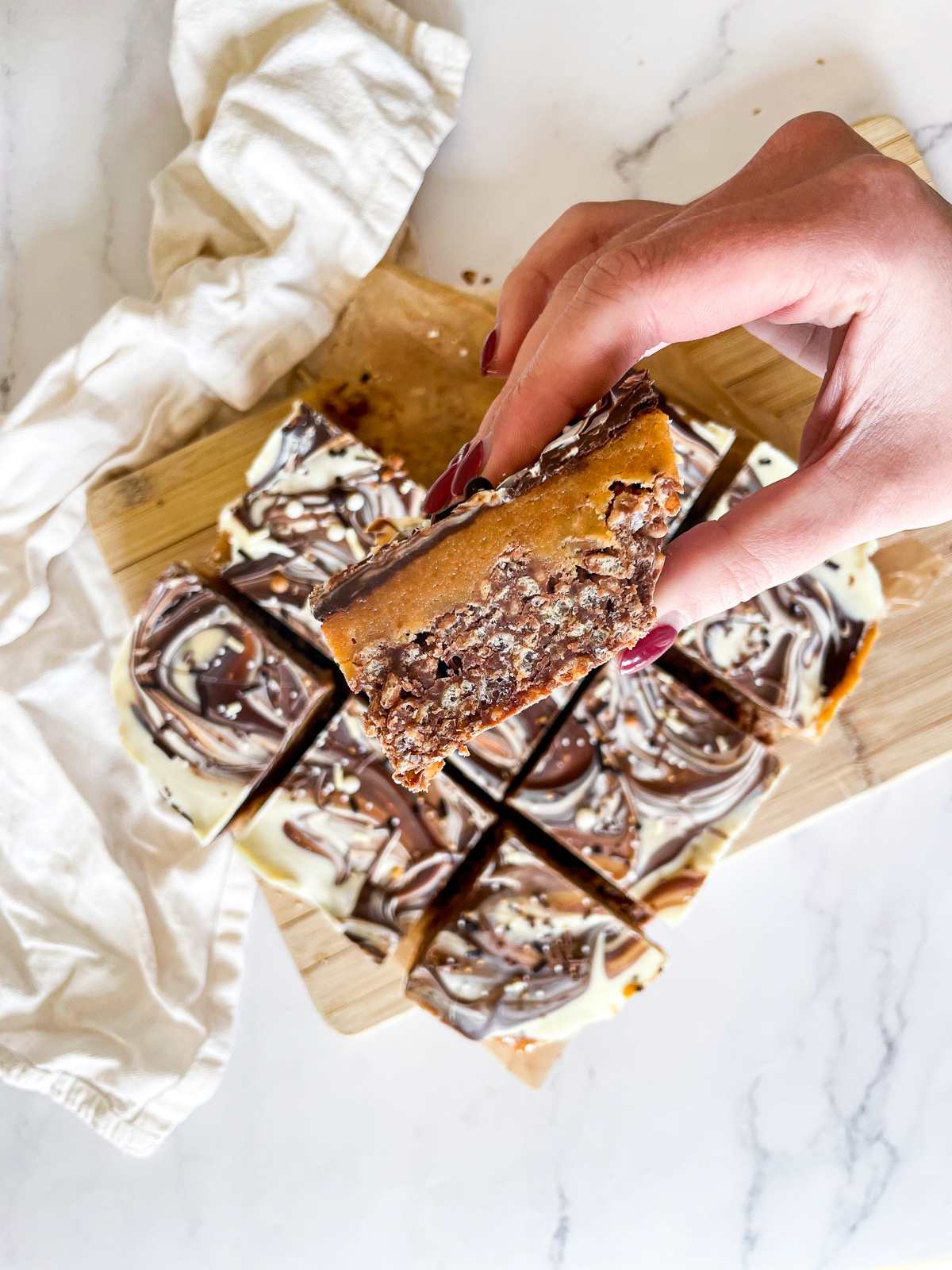 Rice Krispie Caramel Millionaire's Bars (No Bake)