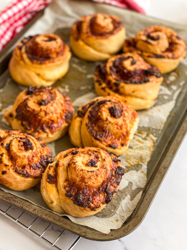 Spanish Style Cheese and Sun-dried Tomato Swirls